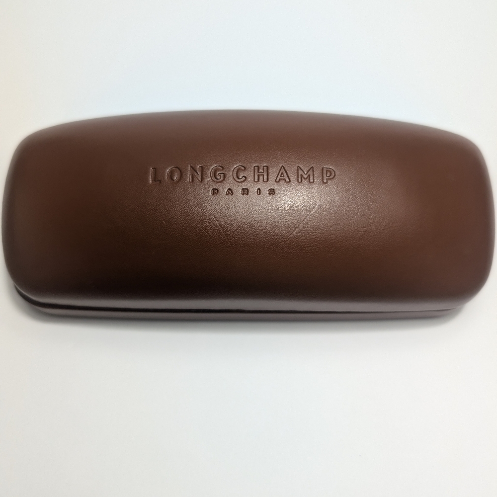 Longchamp Paris Brown Hard Shell Sunglasses Faux Leather Eye Glasses Case Only